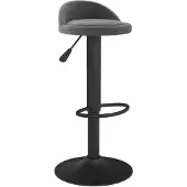 vidaXL Tabouret de bar gris foncé velours