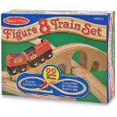 Melissa & Doug Ensemble De Train En Bois. Voies Ferrées En Forme De 8