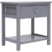 vidaXL Table de chevet Gris 40x29x42 cm Bois de Paulownia