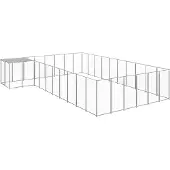 vidaXL Chenil Argenté 19,36 m² Acier