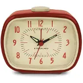 Kikkerland Oldscool Réveil analogique, tic-tac très silencieux, horloge vintage - Clock in Red