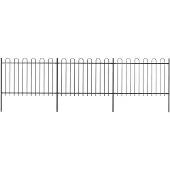 vidaXL Clôture de jardin avec design d'arceau Acier 5,1 x 1,2 m Noir