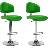 vidaXL Tabouret de bar 2 pcs. Vert similicuir
