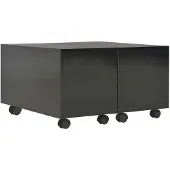 vidaXL Table basse "Prebitz" en panneau de particules avec finition brillante en noir. Dimensions (L/L/H) 60x60x35 cm