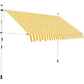 vidaXL Store rétractable manuel 250 cm Orange/Blanc rayé