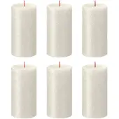 Bolsius Bougies pilier rustiques Shimmer 4 pcs 130x68 mm Ivoire