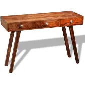 vidaXL Table console avec 3 tiroirs 76 cm Bois massif