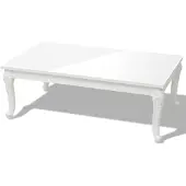 vidaXL Table basse "Pforzheim" en MDF, plastique en blanc brillant. Dimensions (L/L/H) 115x65x42 cm