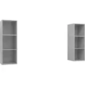 vidaXL Armoires murales TV 2 pcs. Bois composite gris béton