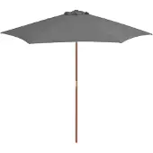 vidaXL Parasol avec mât en bois 270 cm Anthracite