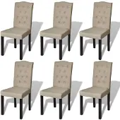 vidaXL Chaises de salle à manger 6 pcs. Tissu brun chameau