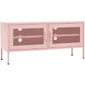 vidaXL Armoire TV rose 105x35x50 cm Acier