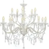vidaXL Lustre 2 couches Blanc 15 ampoules E14