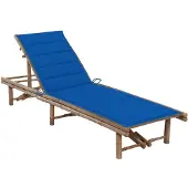 vidaXL Bain de soleil de jardin avec support en bambou