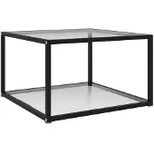 vidaXL Table basse transparente 60x60x35 cm verre trempé