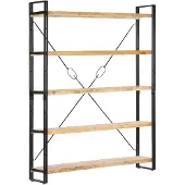 vidaXL Bibliothèque à 5 niveaux 140x30x180 cm Bois de manguier solide