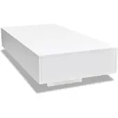 vidaXL Table basse haute brillance blanche