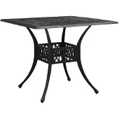 vidaXL Table de jardin noire 90x90x73 cm fonte d'aluminium