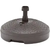 vidaXL Pied de parasol sable/eau 20 L brun plastique rotin