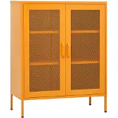 vidaXL Armoire de rangement Jaune moutarde 80 x 35 x 101,5 cm Acier