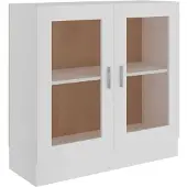 vidaXL Armoire à vitrine Blanc 82,5x30,5x80 cm Bois d'ingénierie