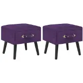 vidaXL Tables de chevet 2 pcs Violet foncé 40x35x40 cm Velours