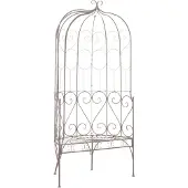Möbelando Banc de jardin en fer forgé "Pflückuff" en marron antique. Dimensions (l/h/p) 95x200x54 cm