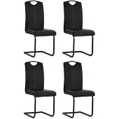 vidaXL Chaise cantilever 4 pièces noir similicuir