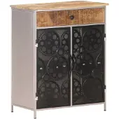vidaXL Buffet 60x35x75 cm Bois de manguier brut et fer