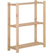 Super Merchant Étagère de stockage 3 niveaux 60x28,5x90 cm Bois de pin massif