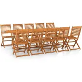 vidaXL Ensemble de jardin 11 pièces 280x90x75 cm bois massif acacia