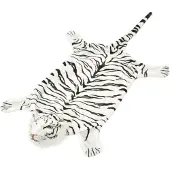 vidaXL Tapis en peluche en forme de tigre 144 cm Blanc