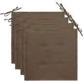 vidaXL Coussins de chaise jardin lot de 4 taupe 40x40x4cm tissu oxford