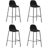 vidaXL Tabouret de bar 4 pcs. noir tissu