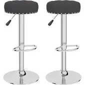 vidaXL Tabouret de bar 2 pcs. noir tissu