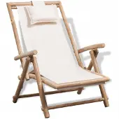 vidaXL Chaise pliante Chaise longue en bambou