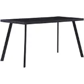 vidaXL Table de salle à manger noire 140 x 70 x 75 cm verre trempé