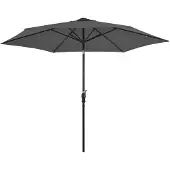 vidaXL Parasol avec lampes LED et mât en acier 300 cm Anthracite