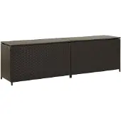 vidaXL Coffre de jardin en poly rotin 200x50x60 cm brun