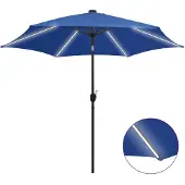 vidaXL Parasol avec éclairage LED et mât en aluminium 300 cm bleu azur