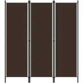vidaXL Cloison de séparation 3 panneaux Marron 150x180 cm