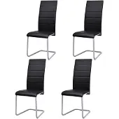 vidaXL Chaise cantilever 4 pièces noir similicuir