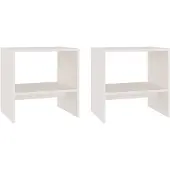 vidaXL Tables de chevet 2 pcs Blanc 40x30,5x40 cm Bois de pin massif