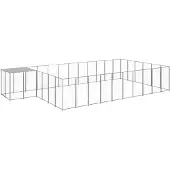 vidaXL Chenil Argenté 19,36 m² Acier