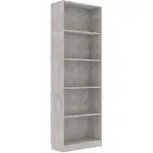 vidaXL Bibliothèque à 5 niveaux Gris béton 60x24x175cm Bois ingénierie
