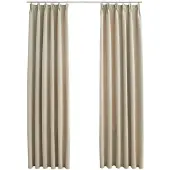 vidaXL Rideaux occultants avec crochets 2 pcs Beige 140x245 cm