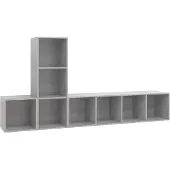 vidaXL Ensemble de 3 meubles TV en bois gris béton