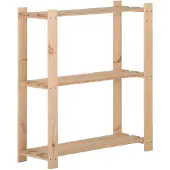 vidaXL Étagère de stockage 3 niveaux 80x28,5x90 cm Bois de pin massif