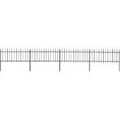 vidaXL Clôture de jardin avec pointes de lance acier 6,8 x 0,8 m noir