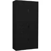 vidaXL Armoire de bureau Noir 90x40x180 cm Acier